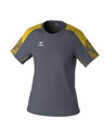 Erima Sport-Shirt Evo Star (100% rec. Polyester, leicht) grau/gelb Damen