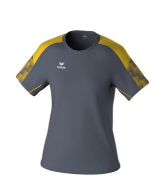 Erima Sport-Shirt Evo Star (100% rec. Polyester, leicht) grau/gelb Damen