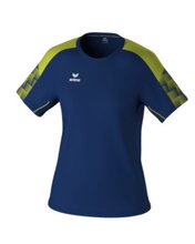 Erima Sport Shirt Evo Star (100% recycled polyester, lightweight) navy blue/lime green Ladies