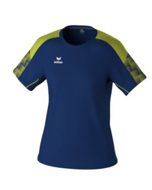 Erima Sport-Shirt Evo Star (100% rec. Polyester, leicht) navyblau/limegrün Damen