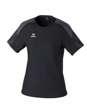 Erima Sport-Shirt Evo Star (100% rec. Polyester, leicht) schwarz/grau Damen