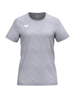Erima Sport Shirt Intro Function (100% recycled Polyester, lightweight, quick-drying) melange grey Ladies