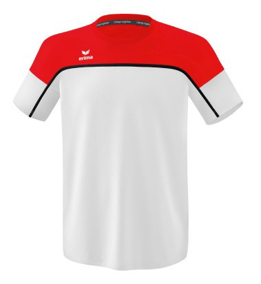 Erima Sport-Tshirt Change (100% rec. Polyester, leicht, schnelltrocknend) weiss/rot Jungen