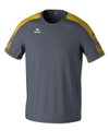 Erima Sport-Tshirt Evo Star (100% rec. Polyester, leicht) grau/gelb Kinder
