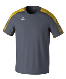 Erima Sport-Tshirt Evo Star (100% rec. Polyester, leicht) grau/gelb Herren