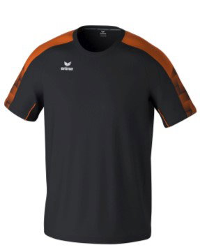 Erima Sport-Tshirt Evo Star (100% rec. Polyester, leicht) schwarz/orange Kinder