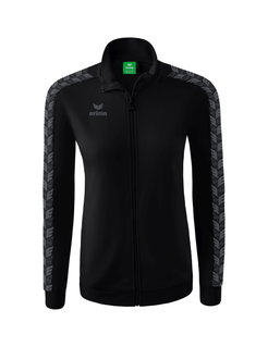 Erima Sportjacke Essential Team Tracktop - bequem, Rippbündchen, Seitentaschen - schwarz/grau Damen