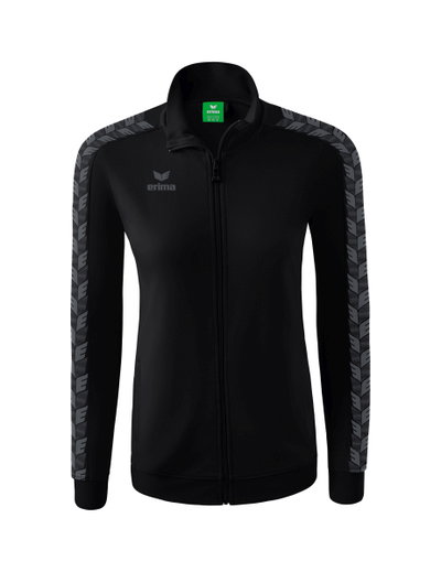 Erima Sportjacke Essential Team Tracktop - bequem, Rippbündchen, Seitentaschen - schwarz/grau Damen