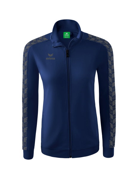 Erima Kurtka sportowa Essential Team Tracktop - wygodna, ściągacze, kieszenie boczne - granatowa/szara damska