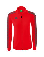 Erima Sportjacke Essential Team Tracktop - bequem, Rippbündchen, Seitentaschen - rot/grau Damen