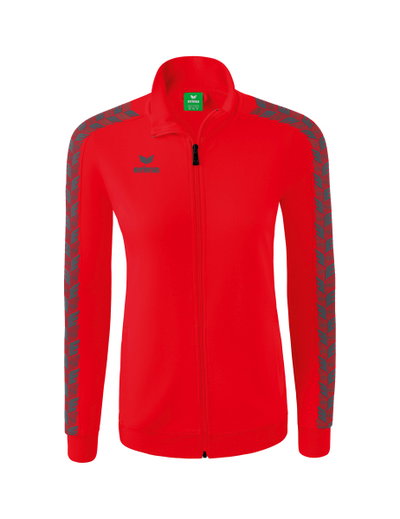 Erima Team Essential Tracktop Sports Jacket - comfortable, ribbed cuffs, side pockets - red/grey Women
