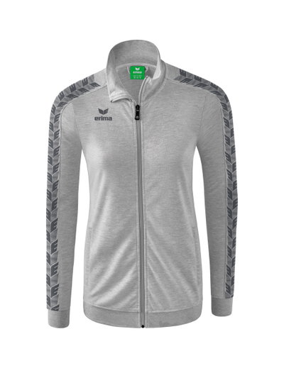 Erima Team Essential Tracktop Sports Jacket - comfortable, ribbed cuffs, side pockets - light grey/grey Women