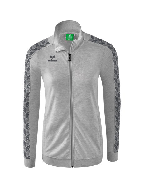 Erima Sportjacke Essential Team Tracktop - bequem, Rippbündchen, Seitentaschen - hellgrau/grau Damen