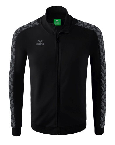 Erima Sportjacke Essential Team Tracktop - bequem, Rippbündchen, Seitentaschen schwarz/grau Jungen