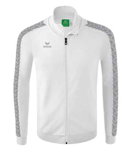 Erima Sportjacke Essential Team Tracktop - bequem, Rippbündchen, Seitentaschen weiss/dunkelgrau Jungen