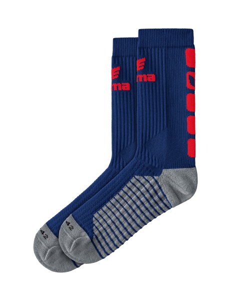 Erima Sportsocke Crew 5-Cubes navyblau/rot - 1 Paar