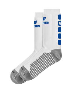 Erima Sportsocke Crew 5-Cubes weiss/royalblau - 1 Paar