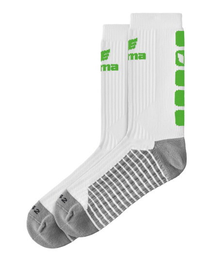 Erima Sportsocke Crew 5-Cubes weiss/grün- 1 Paar