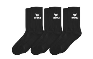 Erima Sportsocke Crew (Baumwolle) schwarz - 3 Paar