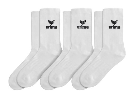 Erima Sportsocke Crew (Baumwolle) weiss - 3 Paar