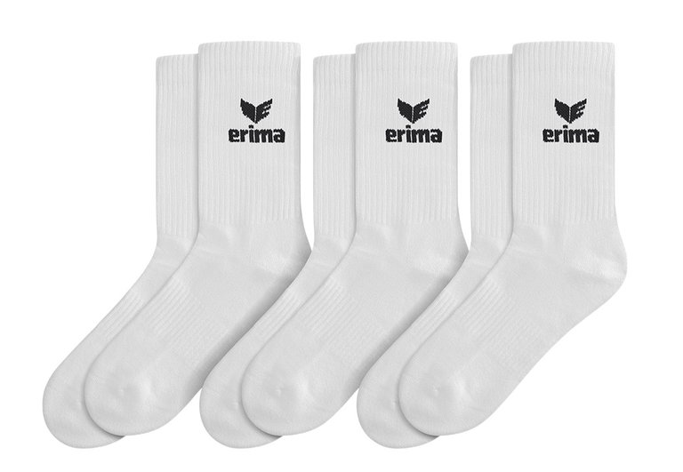 Erima Sportsocke Crew (Baumwolle) weiss - 3 Paar
