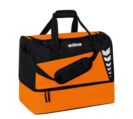 Erima Sporttasche Six Wings mit Bodenfach (Größe L - 94,5 Liter) orange/schwarz 60x35x45cm