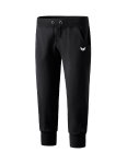 Erima Freizeithose 3/4 Sweat Pant (bequeme, dehnbar, Baumwolle, mit Bündchen) schwarz Damen