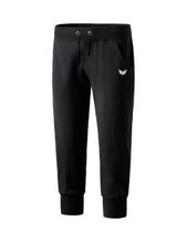 Erima Freizeithose 3/4 Sweat Pant (bequeme, dehnbar, Baumwolle, mit Bündchen) schwarz Damen