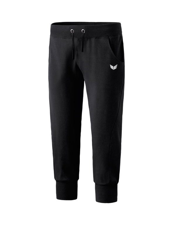 Erima Freizeithose 3/4 Sweat Pant (bequeme, dehnbar, Baumwolle, mit Bündchen) schwarz Damen