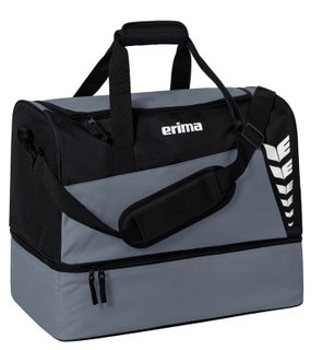 Erima Sports Bag Six Wings with Bottom Compartment (Size M - 60 Litres) Grey/Black 50x30x40cm
