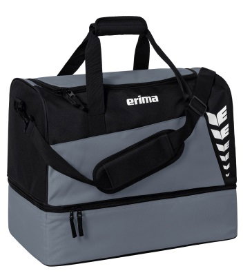 Erima Sporttasche Six Wings mit Bodenfach (Größe M - 60 Liter) grau/schwarz 50x30x40cm