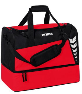 Erima sports bag Six Wings with bottom compartment (Size S - 35 litres) red/black 40x25x35cm