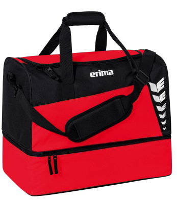 Erima Sporttasche Six Wings mit Bodenfach (Größe S - 35 Liter) rot/schwarz 40x25x35cm