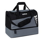 Erima Sporttasche Six Wings mit Bodenfach (Größe L - 94,5 Liter) grau/schwarz 60x35x45cm