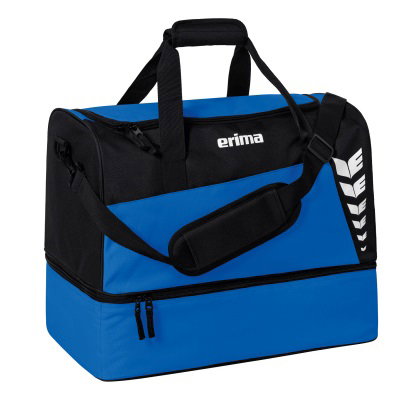 Erima Sporttasche Six Wings mit Bodenfach (Größe L - 94,5 Liter) royalblau/schwarz 60x35x45cm