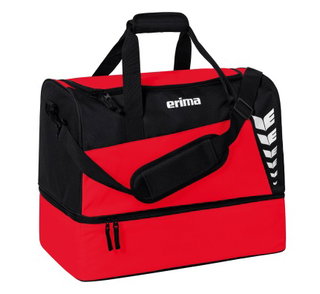 Erima sports bag Six Wings with bottom compartment (size L, 94.5L) red/black