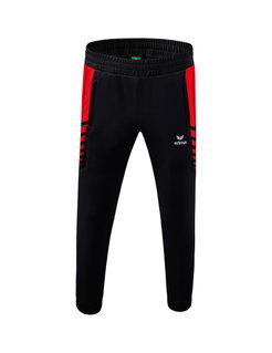 Erima Training Pants Six Wings Worker long (100% Polyester, sporty fit) black/red Men