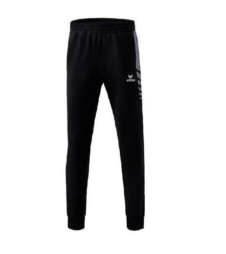 Erima Traingshose Six Wings Worker lang (100% Polyester, sportliche Passform) schwarz/grau Herren