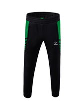 Erima Traingshose Six Wings Worker lang (100% Polyester, sportliche Passform) schwarz/smaragd Jungen