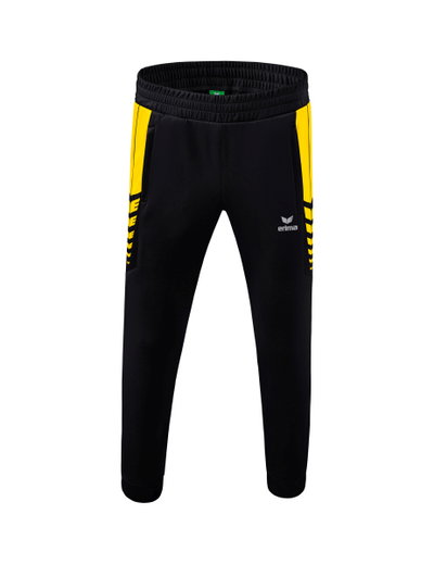 Erima Traingshose Six Wings Worker lang (100% Polyester, sportliche Passform) schwarz/gelb Herren