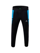 Erima Traingshose Six Wings Worker (100% Polyester, sportliche Passform) lang schwarz/curacaoblau Jungen