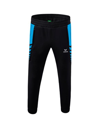 Erima Traingshose Six Wings Worker (100% Polyester, sportliche Passform) lang schwarz/curacaoblau Jungen