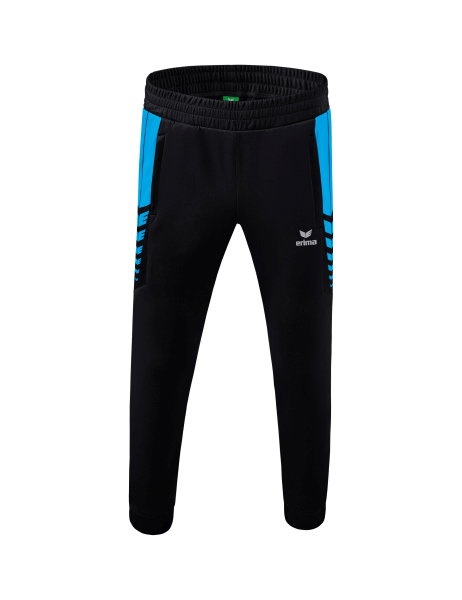 Erima Traingshose Six Wings Worker (100% Polyester, sportliche Passform) lang schwarz/curacaoblau Jungen