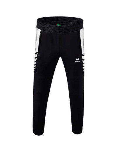Erima Traingshose Six Wings Worker lang (100% Polyester, sportliche Passform) schwarz/weiss Jungen