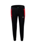 Erima Traingshose Six Wings Worker lang (100% Polyester, sportliche Passform) schwarz/rot Damen