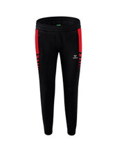 Erima Training Pants Six Wings Worker long (100% Polyester, sporty fit) black/red Women