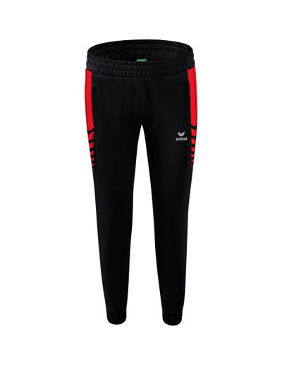 Erima Traingshose Six Wings Worker lang (100% Polyester, sportliche Passform) schwarz/rot Damen