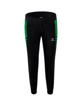 Erima Training Pants Six Wings Worker long (100% Polyester, sporty fit) black/emerald Women