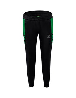 Erima Traingshose Six Wings Worker lang (100% Polyester, sportliche Passform) schwarz/smaragd Damen
