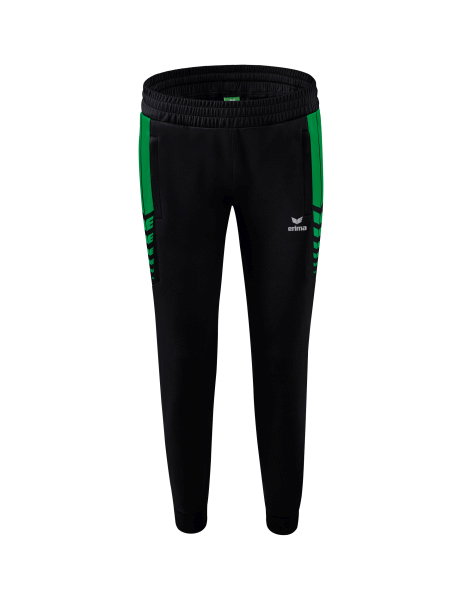 Erima Traingshose Six Wings Worker lang (100% Polyester, sportliche Passform) schwarz/smaragd Damen